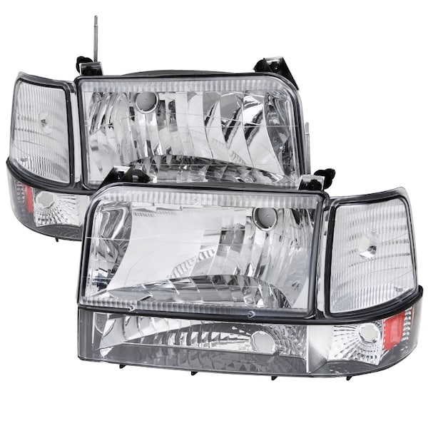 Spec-D Tuning 92-96 Ford F150 Hdlghts- w/ Bumper Lts & Corner Lts, 2LBCLH-F15092-RS 2LBCLH-F15092-RS - main